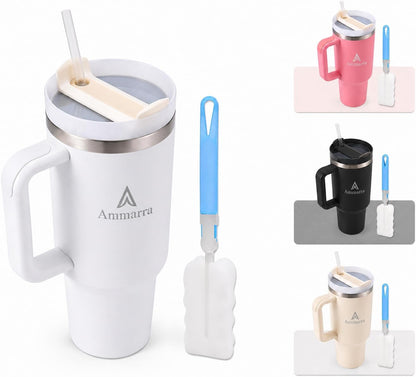 40 oz Tumbler with Handle and Straw | Insulated Stainless Steel Travel Mug with Leak Proof Lid | Cup Holder Friendly | BPA Free | Keeps Cold 12 Hours Hot 8 Hours