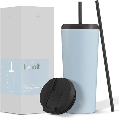 Triple Insulated 20oz Tumbler with Lid and Straw (2 Each) Vacuum Double Wall Stainless Steel Tumbler, Copper Lined for 12Hr Hold/Cold Drinks. Leakproof Water Bottle, Tea or Iced Coffee Cup