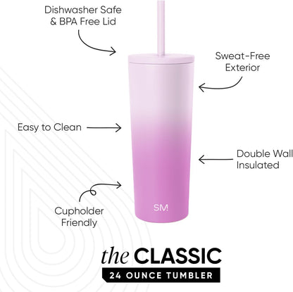 Iced Coffee Tumbler, Insulated | 24oz | Tie Dye