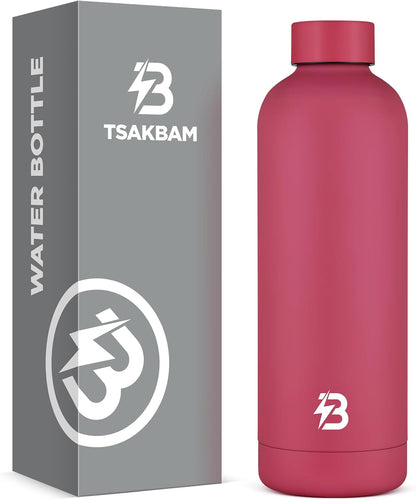 Stainless Steel Insulated Water Bottle no straw for Travel, Gym, 25oz, White