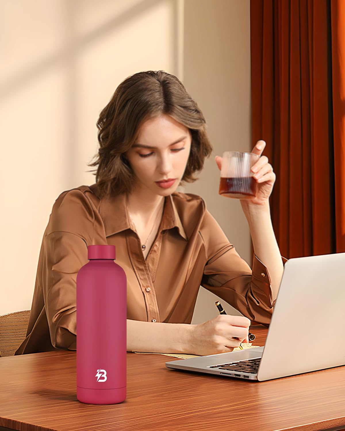 Stainless Steel Insulated Water Bottle no straw for Travel, Gym, 25oz, White