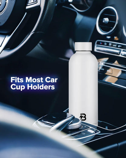 Stainless Steel Insulated Water Bottle no straw for Travel, Gym, 25oz, White