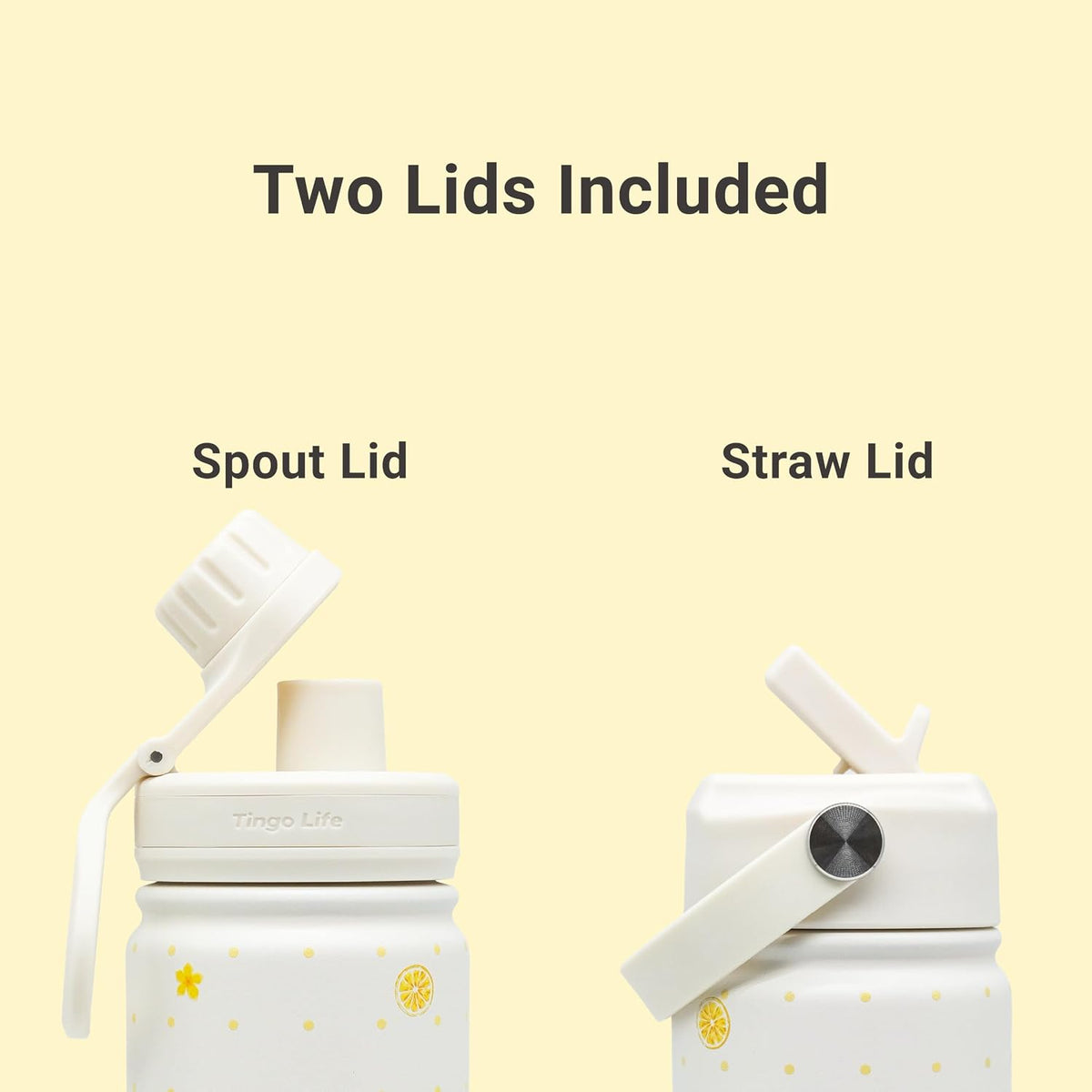 25oz Insulated Stainless Steel Aesthetic Cute Water Bottle - 2 Lids Included (Straw + Sport Handle), Leakproof BPA-Free, Dreamy Cream Cute Floral Design, Perfect Gym/Yoga/Office Companion