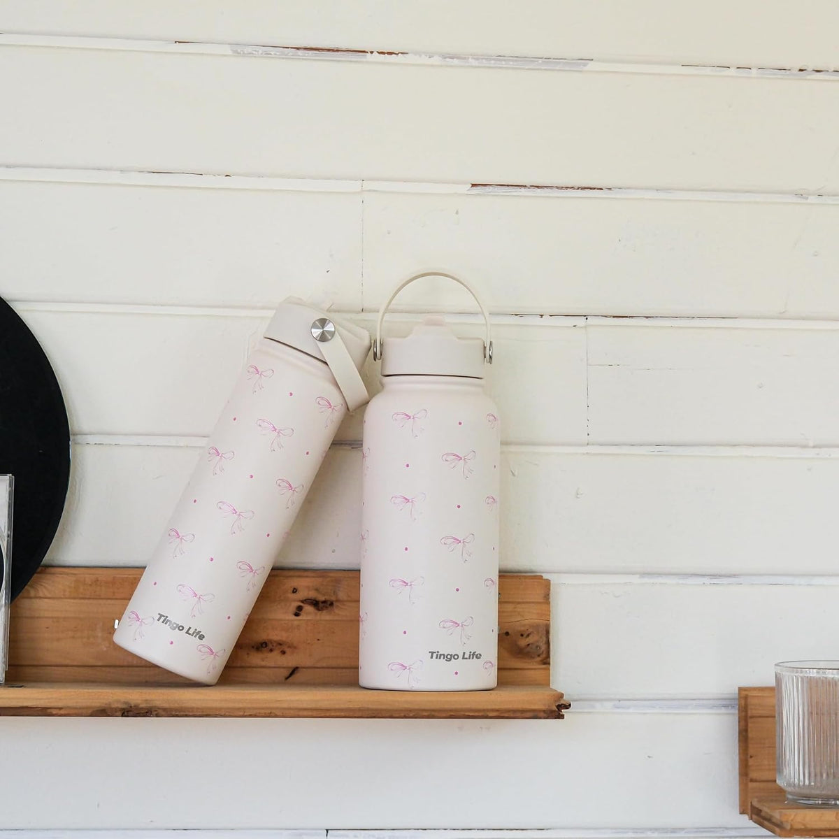 25oz Insulated Stainless Steel Aesthetic Cute Water Bottle - 2 Lids Included (Straw + Sport Handle), Leakproof BPA-Free, Dreamy Cream Cute Floral Design, Perfect Gym/Yoga/Office Companion