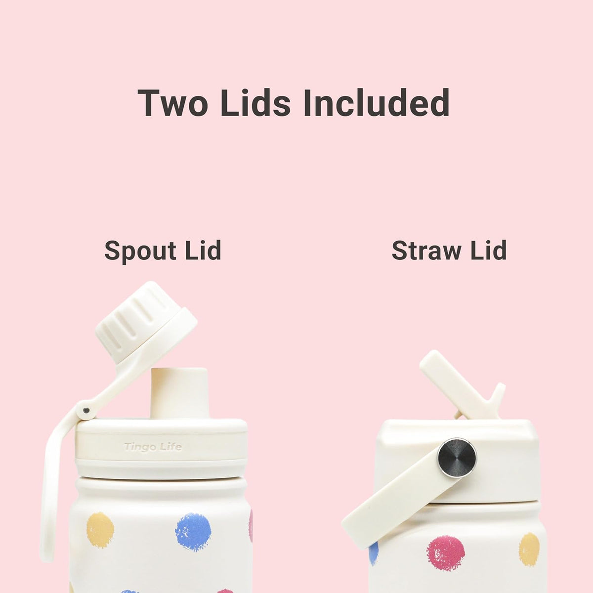 25oz Insulated Stainless Steel Aesthetic Cute Water Bottle - 2 Lids Included (Straw + Sport Handle), Leakproof BPA-Free, Dreamy Cream Cute Floral Design, Perfect Gym/Yoga/Office Companion
