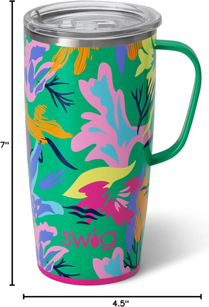 18oz Insulated Travel Mug with Handle & Lid, Primrose