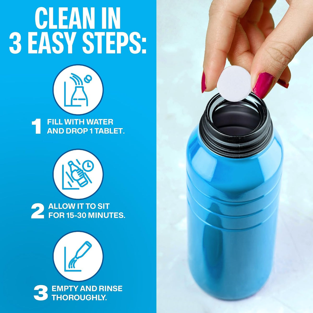 Water Bottle Cleaner Tablets, 36 Count