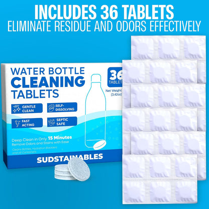 Water Bottle Cleaner Tablets, 36 Count