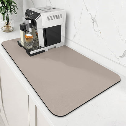 Coffee Mat Super Absorbent Dish Drying Mat Coffee Bar Mat 12"x 19", Black