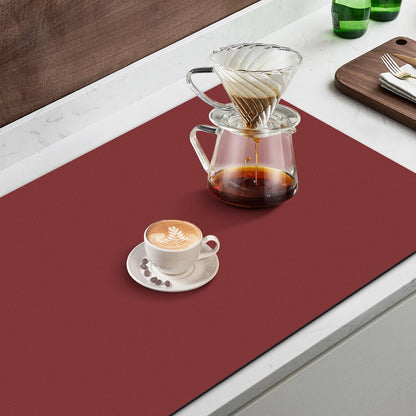 Coffee Mat Super Absorbent Dish Drying Mat Coffee Bar Mat 12"x 19", Black