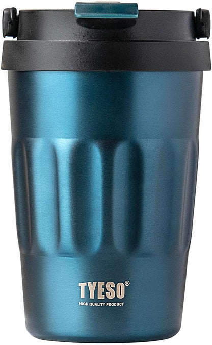 Stainless Steel Portable Tumbler with Flip Lid,Travel Mug with Concealed Carry Handle, Leakproof Insulated Coffee Cup (GREEN, 13 OZ)