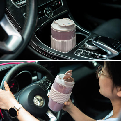 16oz Large Heavyweight Ceramic Travel Mug, Leakproof (Black) | 16oz Large Travel, Heavyweight Ceramic, Leakproof PP Lid, Silicone Sleeve, Microwave & Dishwasher Safe, Gift Ready