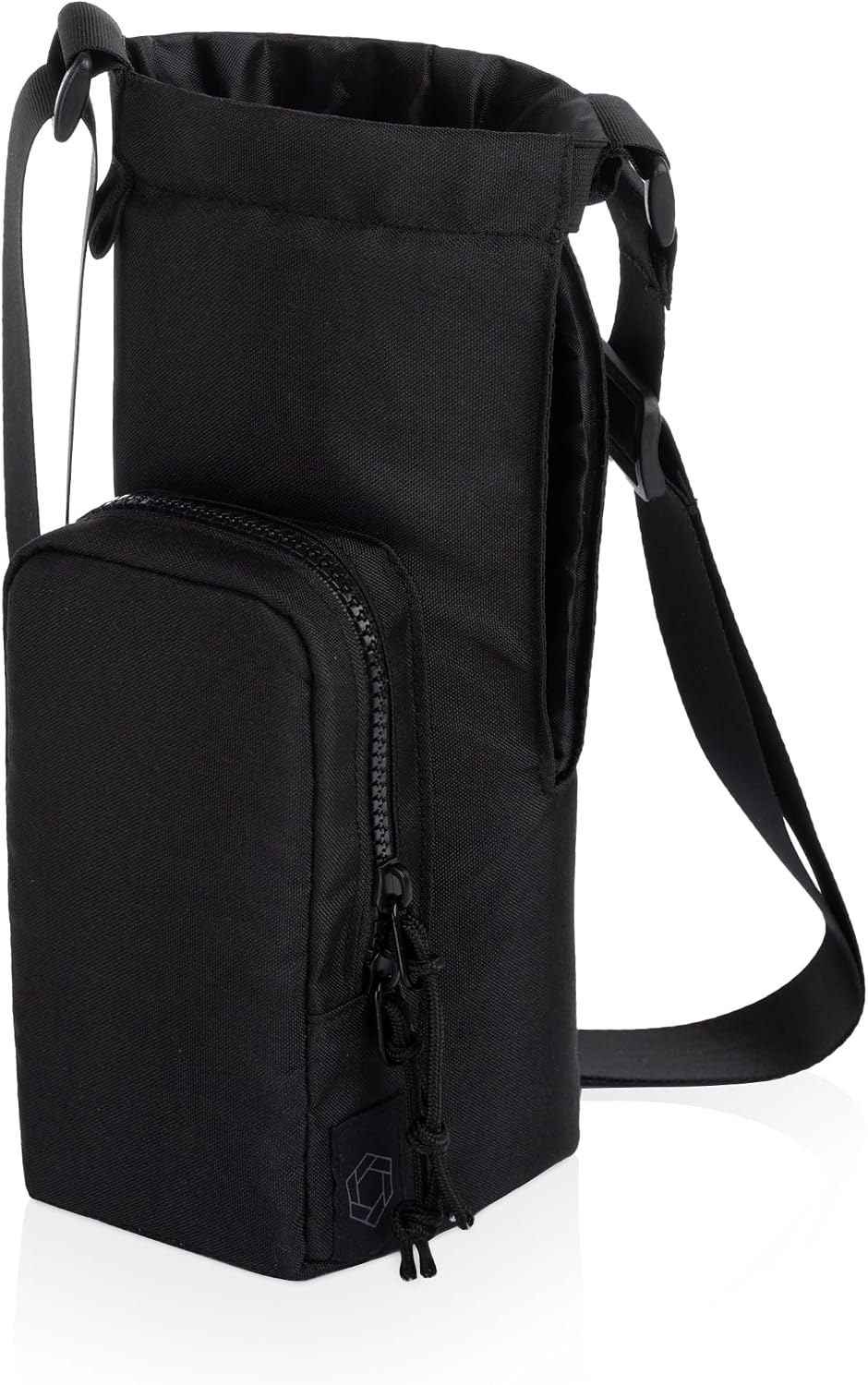 PICNIC TIME Disney Lilo & Stitch 40 oz Tumbler Tote, Insulated Crossbody Tumbler Bag with Strap and Phone Pocket, Fits Most Tumblers, Made from Recycled Materials, (White Blue Leaf Design)