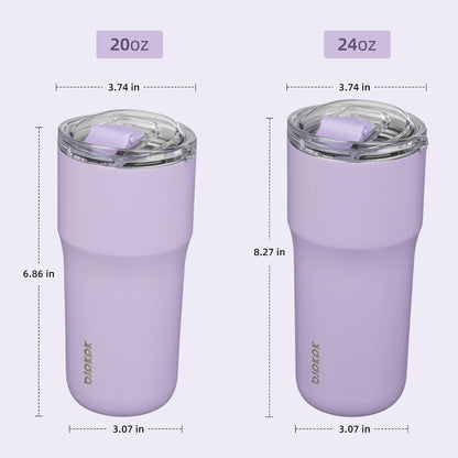 20oz Spill Proof Coffee Tumbler, Insulated Stainless Steel Cup | Double Wall Vacuum, Leakproof Lid, Keeps Hot/Cold/Iced, BPA Free, Dishwasher Safe, Cupholder, Travel, White