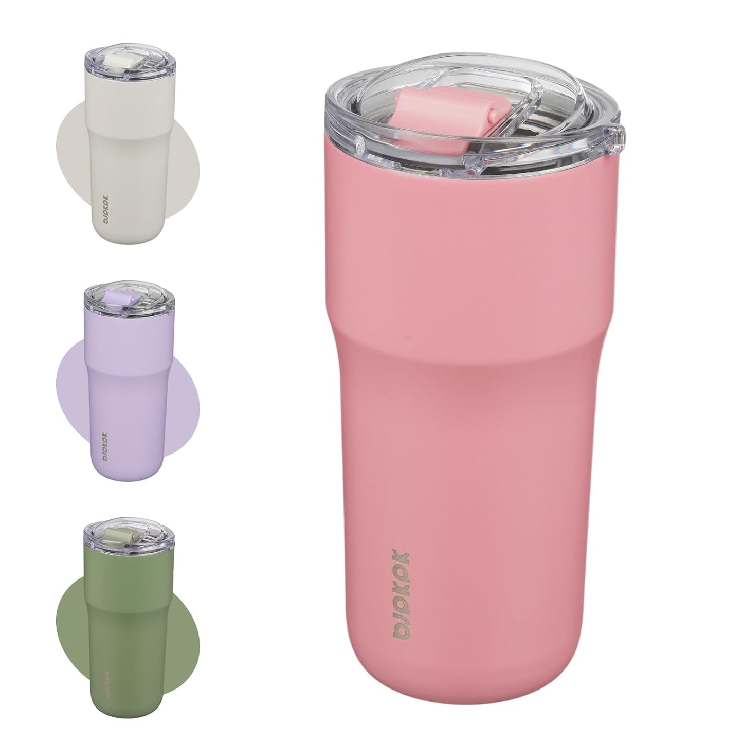20oz Spill Proof Coffee Tumbler, Insulated Stainless Steel Cup | Double Wall Vacuum, Leakproof Lid, Keeps Hot/Cold/Iced, BPA Free, Dishwasher Safe, Cupholder, Travel, White