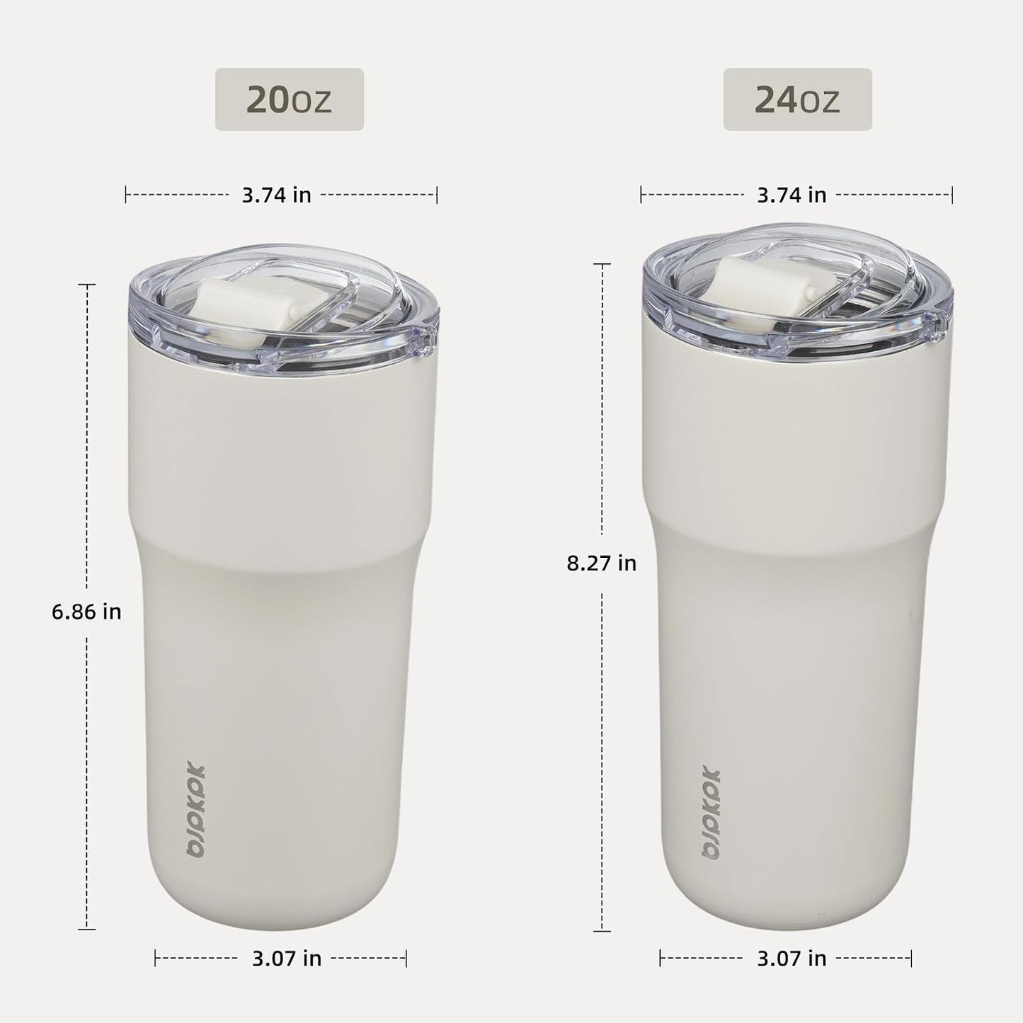 20oz Spill Proof Coffee Tumbler, Insulated Stainless Steel Cup | Double Wall Vacuum, Leakproof Lid, Keeps Hot/Cold/Iced, BPA Free, Dishwasher Safe, Cupholder, Travel, White