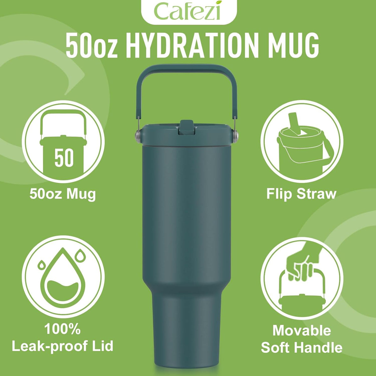 40 oz Insulated Tumbler with Top Handle and Flip Straw
