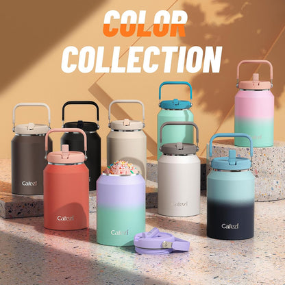 40 oz Insulated Tumbler with Top Handle and Flip Straw