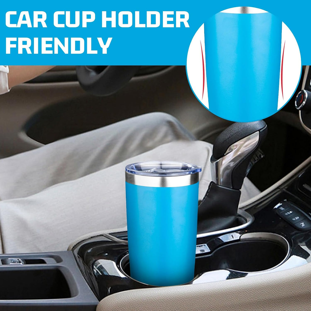 20oz Tumbler with Lid Double Wall Vacuum Insulated Travel Coffee Mug Stainless Steel Thermal Cup Powder Coated Sturdy Coffee Tumbler for Hot and Cold Beverage (Yellow,1)