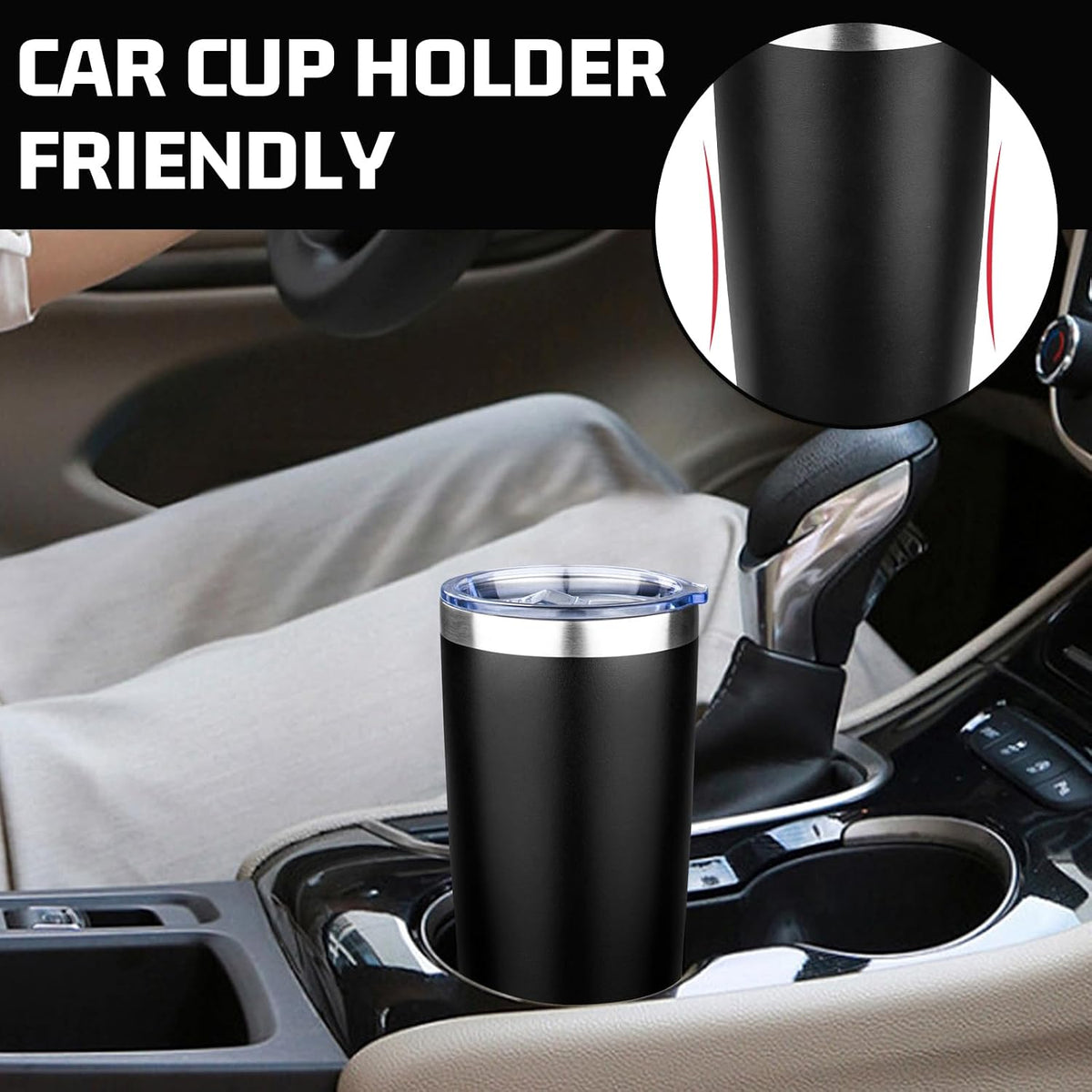 20oz Tumbler with Lid Double Wall Vacuum Insulated Travel Coffee Mug Stainless Steel Thermal Cup Powder Coated Sturdy Coffee Tumbler for Hot and Cold Beverage (Yellow,1)