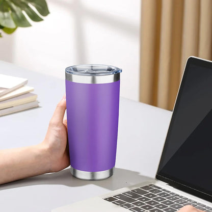 20oz Tumbler with Lid Double Wall Vacuum Insulated Travel Coffee Mug Stainless Steel Thermal Cup Powder Coated Sturdy Coffee Tumbler for Hot and Cold Beverage (Yellow,1)
