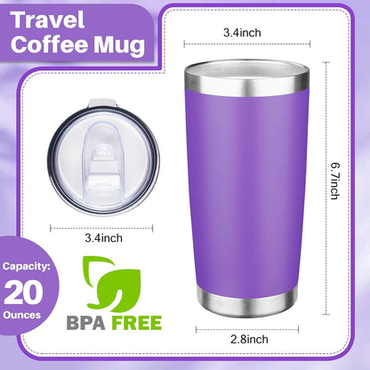 20oz Tumbler with Lid Double Wall Vacuum Insulated Travel Coffee Mug Stainless Steel Thermal Cup Powder Coated Sturdy Coffee Tumbler for Hot and Cold Beverage (Yellow,1)
