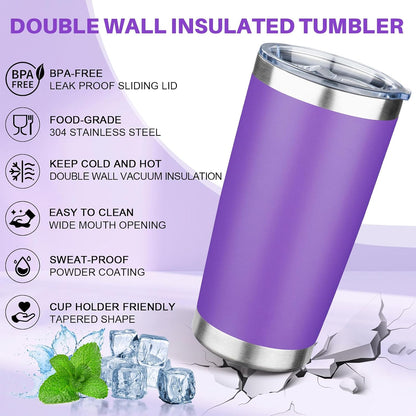 20oz Tumbler with Lid Double Wall Vacuum Insulated Travel Coffee Mug Stainless Steel Thermal Cup Powder Coated Sturdy Coffee Tumbler for Hot and Cold Beverage (Yellow,1)