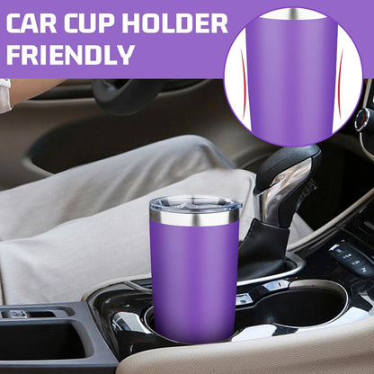20oz Tumbler with Lid Double Wall Vacuum Insulated Travel Coffee Mug Stainless Steel Thermal Cup Powder Coated Sturdy Coffee Tumbler for Hot and Cold Beverage (Yellow,1)