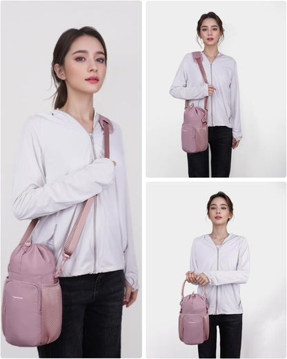 Large Water Bottle Bag for 32/40/64oz Cup & Tumbler,Crossbody Insulated Cup Sleeve Bottle Holder Carrier with Strap