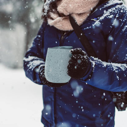 16 oz Insulated Coffee Mug with Handle and Lid, Double Wall Stainless Steel Vacuum Thermal Coffee Mug, Travel Coffee Cup Thermal Cup for Home and Office, Eggshell Blue