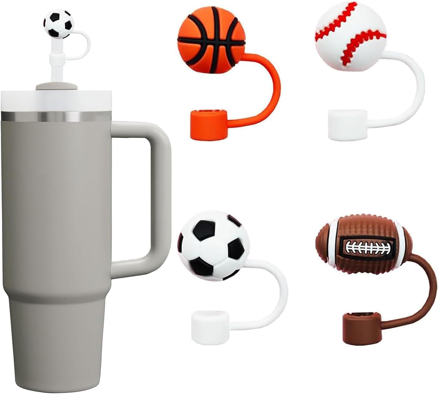 15Pcs Straw Toppers for Stanley Cup, Silicone 10mm Straw Cover Cap for Stanley 30 40oz Tumblers, Reusable Lid Accessories