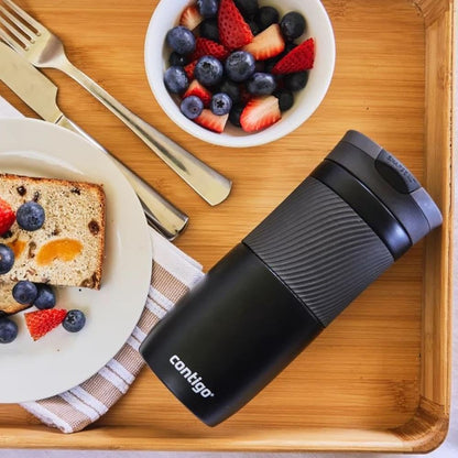 Contigo Byron Snapseal Travel Mug, Stainless Steel Thermal mug, vacuum flask, leakproof tumbler, coffee mug with BPA free Easy-Clean Lid, 470 ml, Vivacious
