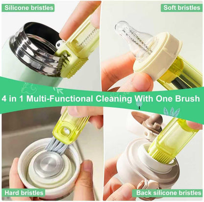 4 in 1 Cup Lid Cleaning Brush - Multifunctional Water Bottle Crevice Cleaning Brush, Portable Cup Lid Brush, Home Kitchen Crevice Brush Tools for Tiny Cup Lid Detail, Bottle Tight Spaces Cup (3 PCS)