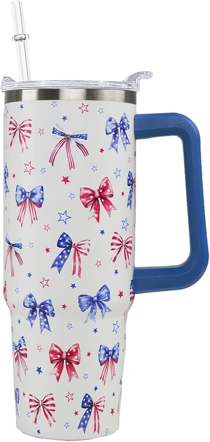 Ceovfoi 40 oz Pickleball Coffee Mug Vacuum Insulated Travel Tumbler with Handle, Lid & Straw - Perfect Pickleball Gifts for Players, Coaches, Lovers | Pickleball Accessories