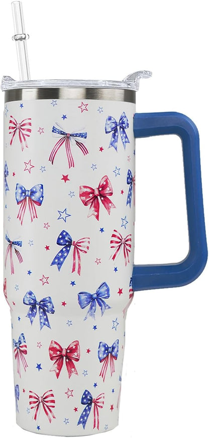Ceovfoi 40 oz Pickleball Coffee Mug Vacuum Insulated Travel Tumbler with Handle, Lid & Straw - Perfect Pickleball Gifts for Players, Coaches, Lovers | Pickleball Accessories