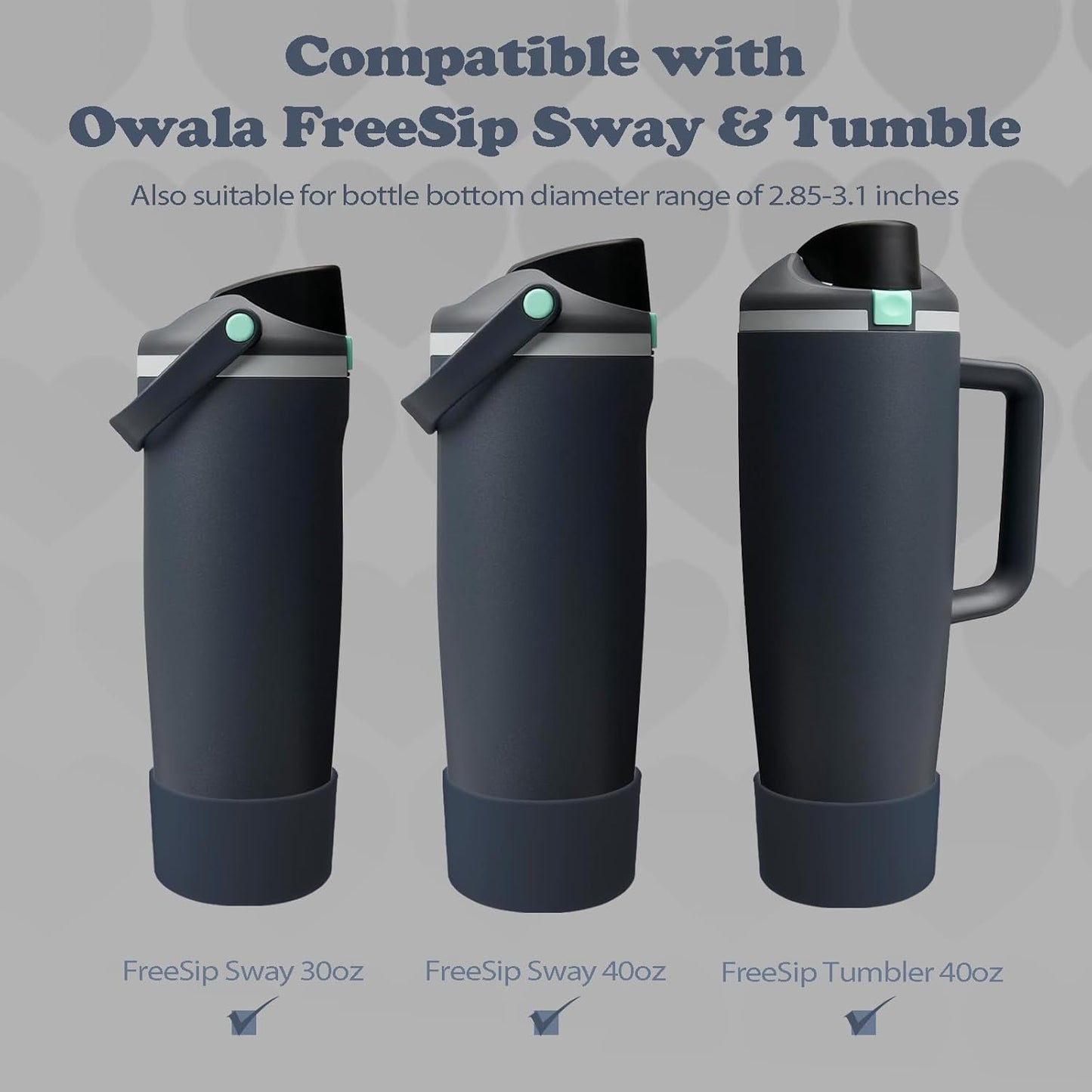 2PCS Silicone Boots for Owala 30oz & 40oz FreeSip Sway Bottles & Tumblers – Non-Slip, Scratch-Resistant, Stability Enhancer for Owala Accessories (Eucalyptus Green) - Colors B