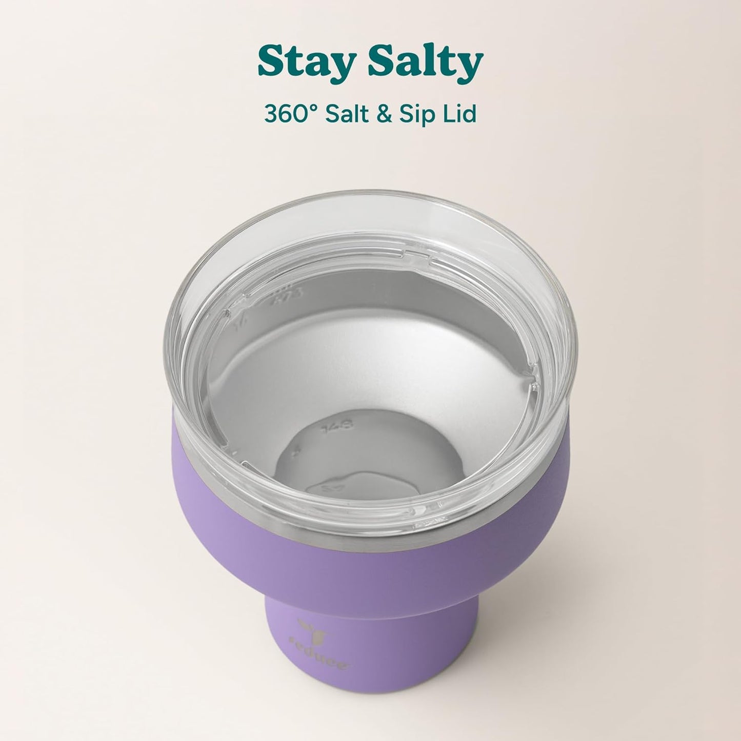 REDUCE Saltini 16 oz Cocktail Tumbler - Insulated Margarita Tumbler with Lid - Keeps Drinks Cold for 10 Hours - 360 Sippable Martini Glass Alternative - Shatterproof, Perfect for Parties - Cloud Blue