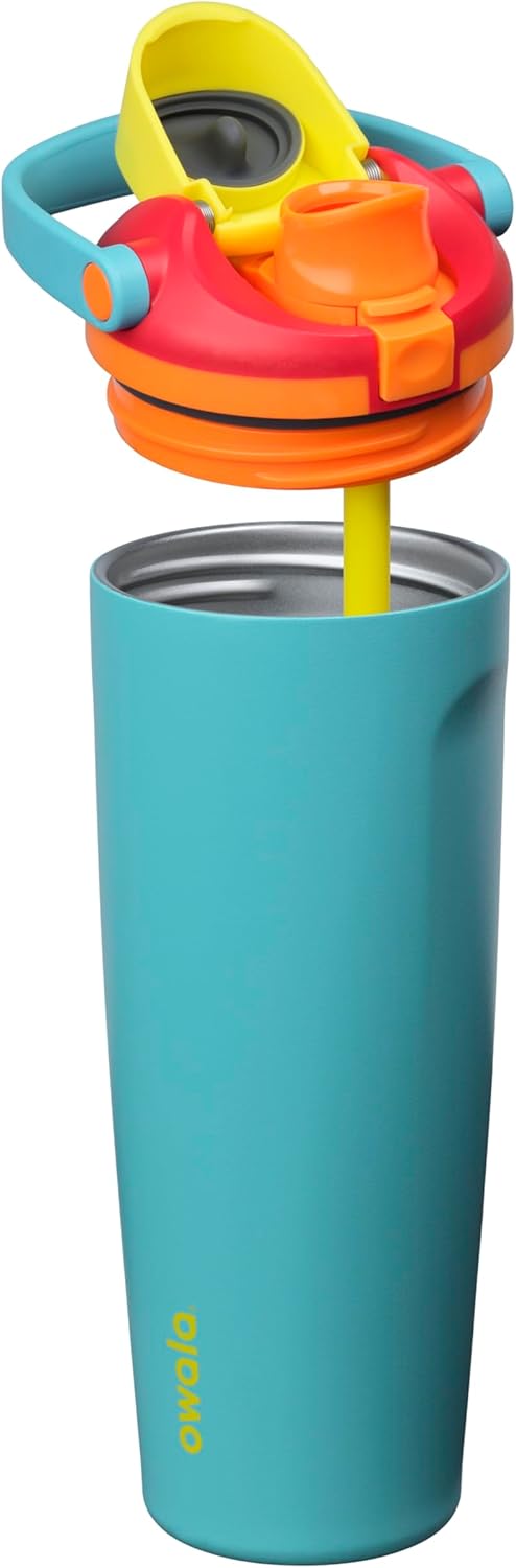 Owala FreeSip Sway Insulated Stainless Steel Water Bottle with Two-Way Spout, Built-In Straw and Bucket Handle, Made for Travel, School, and Sports, 30oz, BPA Free, Leak Proof, Daybreak