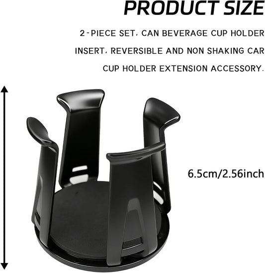 Car Cup Holder Expander, Adjustable Vehicle Energy Drink Holder Insert with Adaptive Clamping Arm Automotive Cups Holders Adapter for Car Slim Cans, Bottle Water Cups, Adhesive Drink Storage Rack