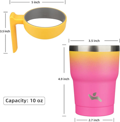 Konokyo 20 oz Tumbler with Handle and 2 Straw 2 Lid, Insulated Water Bottle Stainless Steel Vacuum Cup Reusable Travel Mug,Black