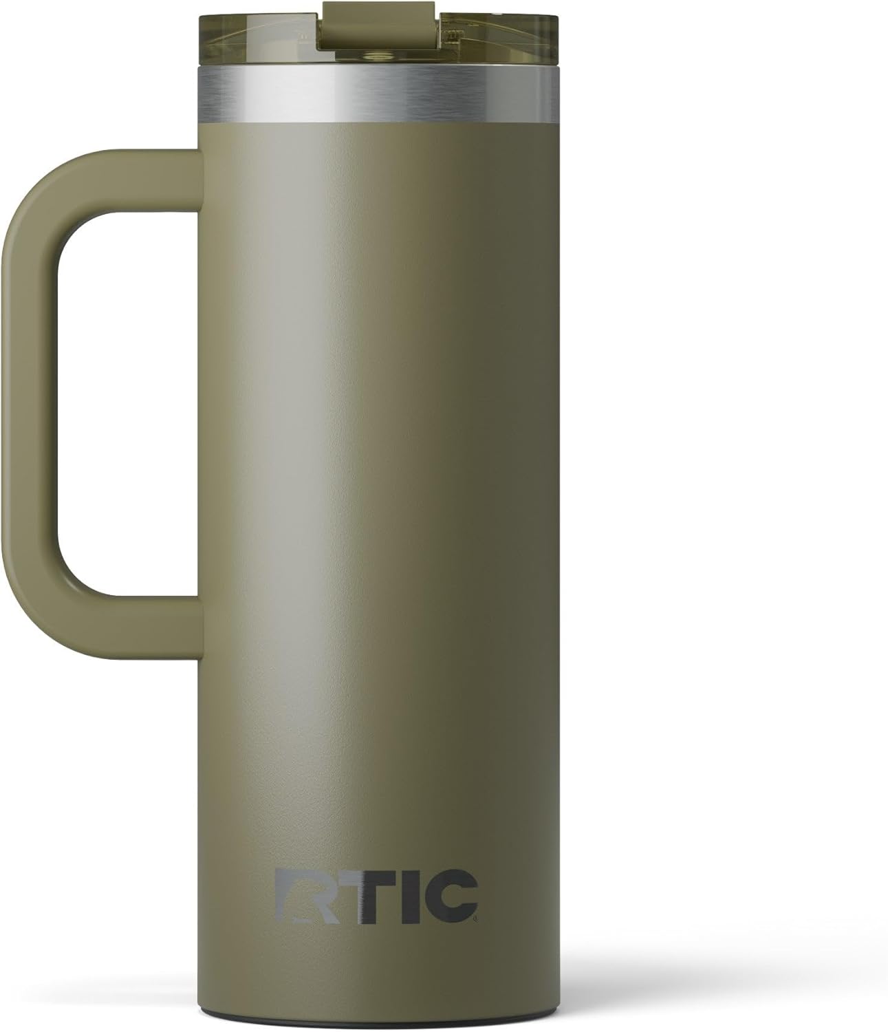 RTIC 20oz Road Trip Travel Mug with Lid and Handle, Ceramic Lined, Insulated, Stainless Steel, Metal, Double Wall Vacuum-Insulation, Portable Coffee, Tea Cup for Hot and Cold Drink, Black
