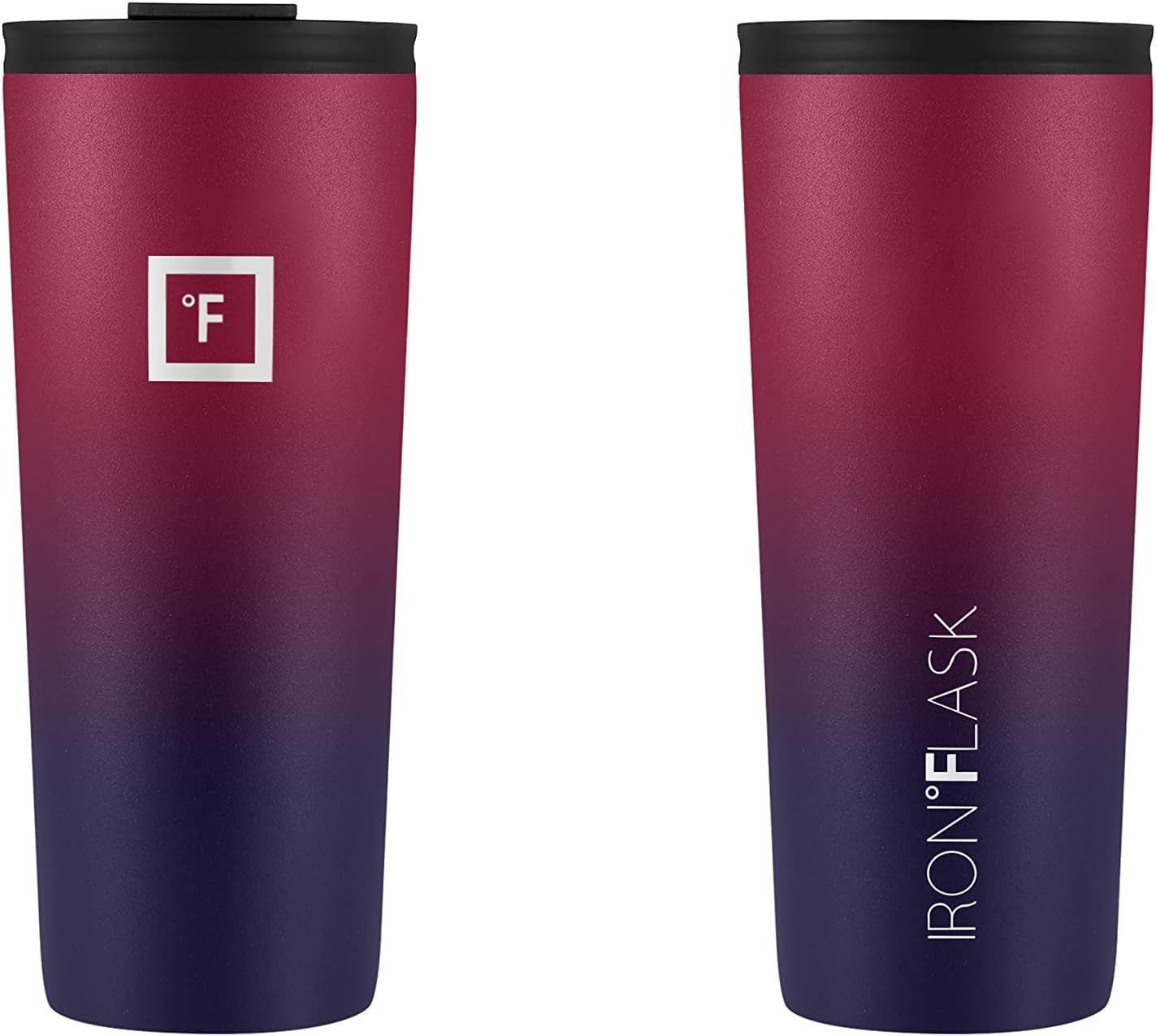 IRON °FLASK Classic Tumbler - Vacuum Insulated Stainless Steel Water Bottle, Double Walled, Drinking Cup, Insulated Travel Mug (Cobalt, 24 oz Solid Lid)