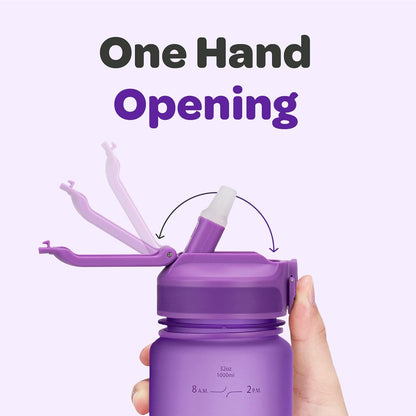 Hydracy Water Bottle with Time Marker -Large BPA Free Water Bottle & No Sweat Sleeve -Leak Proof Gym Bottle with Times to Drink - Ideal for Fitness Sports & Outdoors