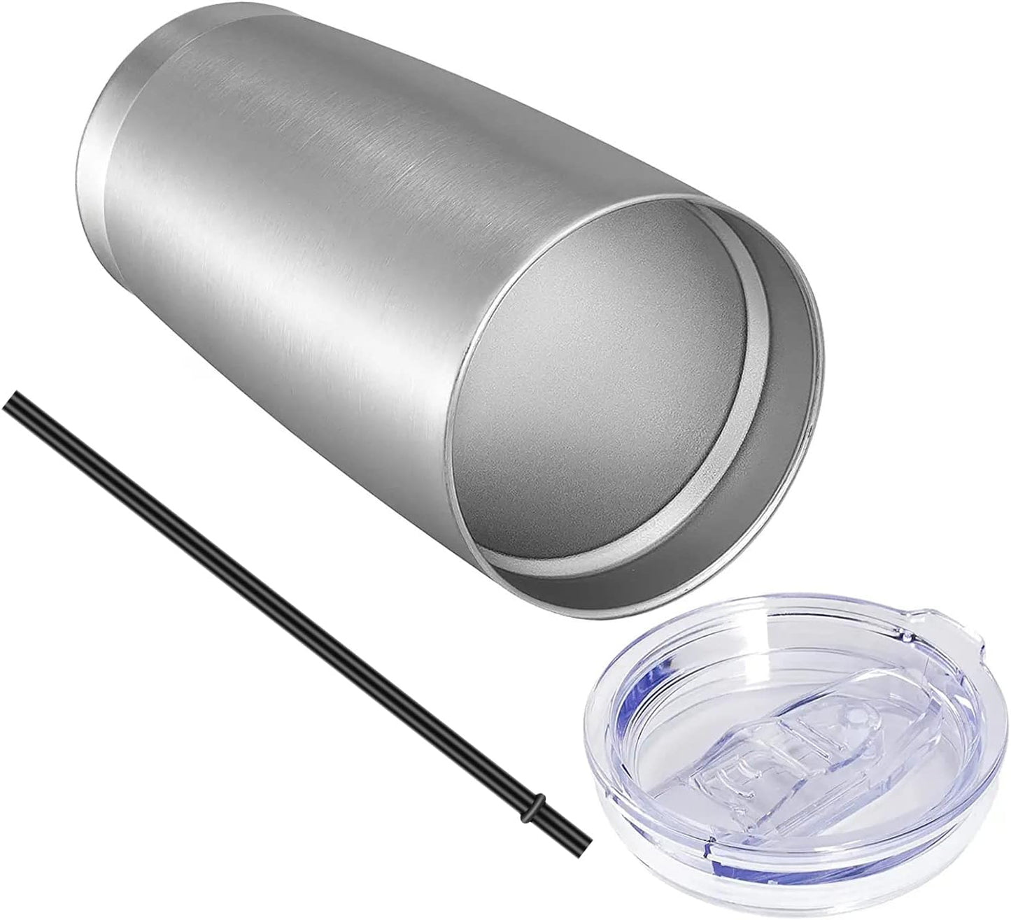VEGOND 20oz Tumbler with Lid and Straw Stainless Steel Tumbler Cup Bulk Vacuum Insulated Double Wall Travel Coffee Mug Powder Coated Coffee Cup, Black, 12 Pack