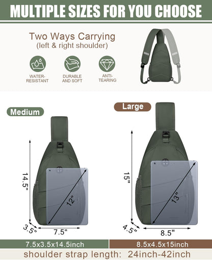 Pritent Crossbody Bags for Women Men Trendy Sling Bag Backpack Casual Chest Bag with Convertible Shoulder Strap