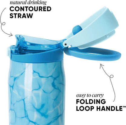 Simple Modern Mesa Loop Water Bottle with Covered Straw and Handle | 24oz Cup Holder Friendly Insulated Stainless Steel Bottles for Travel, Sports and School | Iris Sage - Colors B