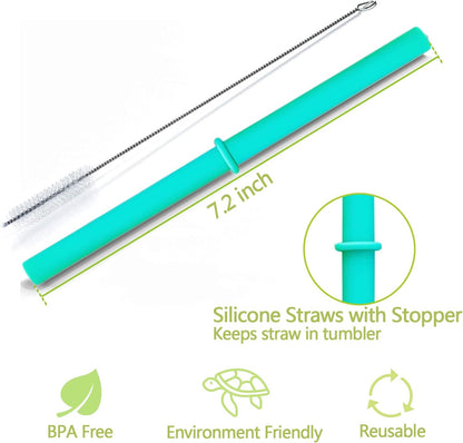 Homestockplus Reusable Wheat Straw Cups with Lids and Silicone Straws, 10 Oz Chip Resistant E-Co Friendly Small Water Cups for Milk, Drinks, Smoothies - 4 Colors
