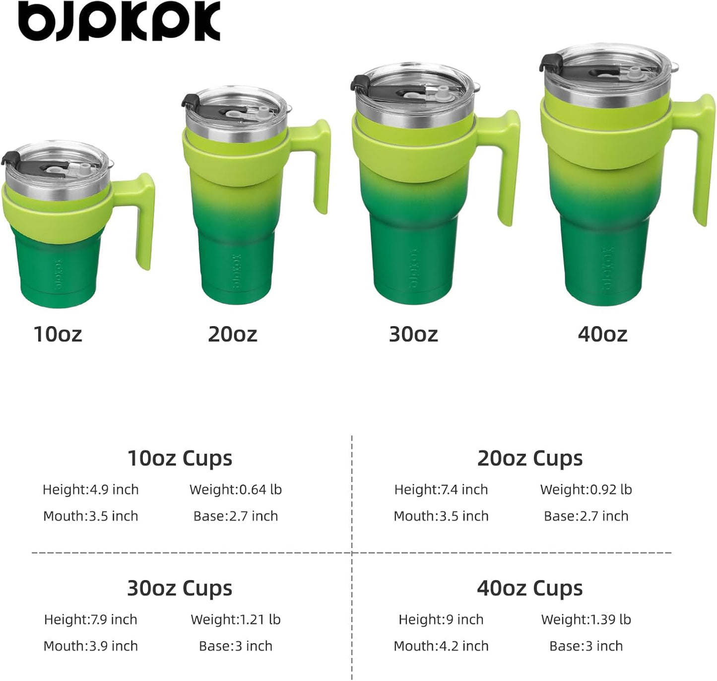 BJPKPK Tumbler With Handle And Straw Lid 40 oz Stainless Steel Insulated Coffee Tumbler Cups For Home, Office or Car,Turquoise