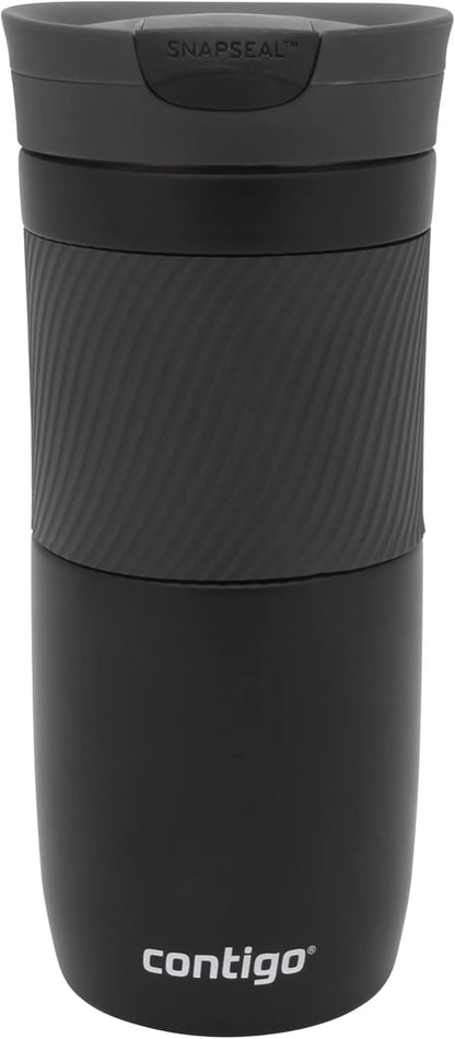 Contigo Byron Snapseal Travel Mug, Stainless Steel Thermal mug, vacuum flask, leakproof tumbler, coffee mug with BPA free Easy-Clean Lid, 470 ml, Vivacious