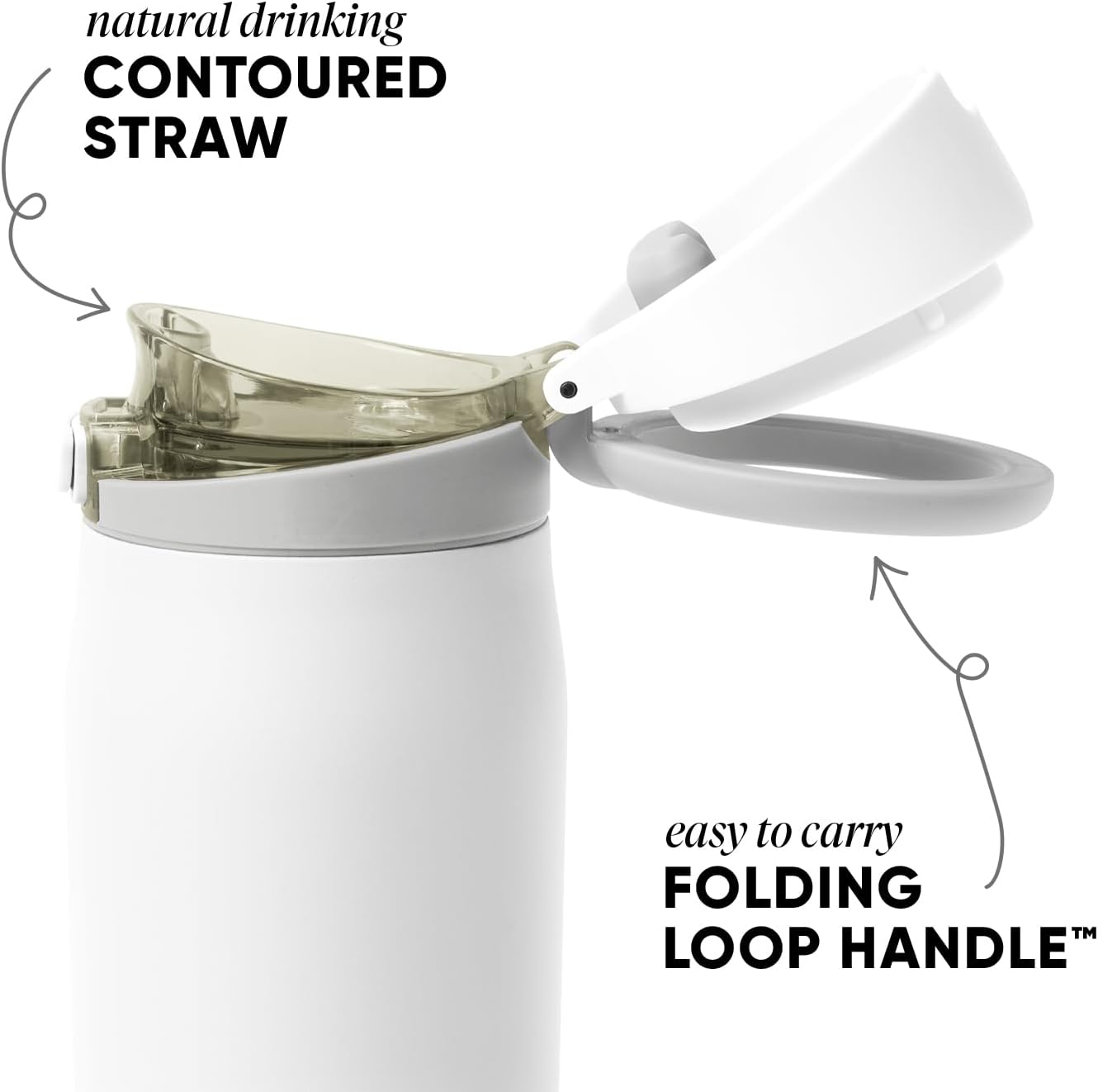 Simple Modern Mesa Loop Water Bottle with Covered Straw and Handle | 24oz Cup Holder Friendly Insulated Stainless Steel Bottles for Travel, Sports and School | Iris Sage - Colors A